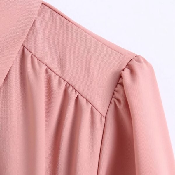 Fashion Women Turndown Collar Sashes Midi Shirt Dress Female Long Sleeve Clothes Office Lady Loose Vestido D7219