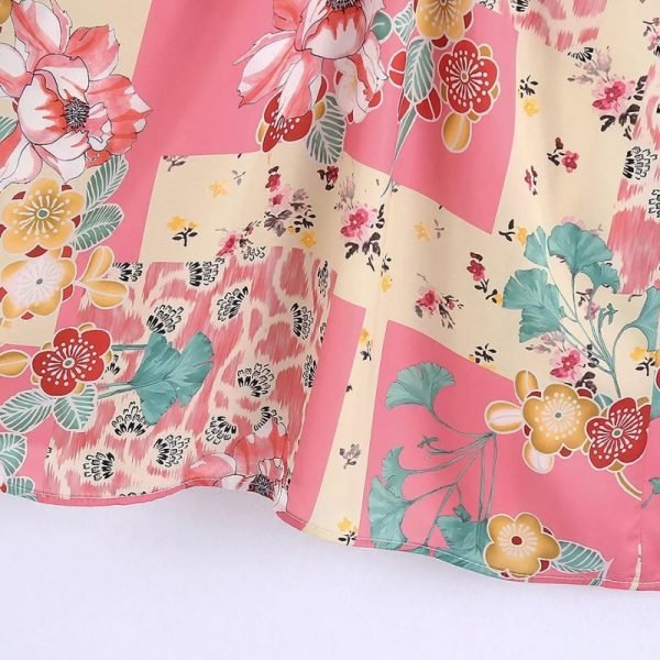 Hot Sale Women Patchwork Printing Drawstring Suspender Mini Dress Female Sleeveless Clothes Casual Lady Loose Vestido D8202